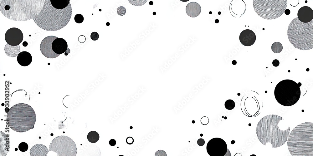 Abstract Monochrome Circles on White Background Abstract Monochrome Circles on White Background