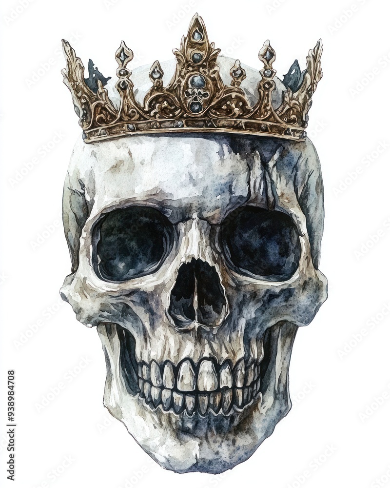 A majestic skull adorned with a royal crown, symbolizing the balance of life and death in a hauntingly beautiful way. A majestic skull adorned with a royal crown, symbolizing the balance of life and death in a hauntingly beautiful way.