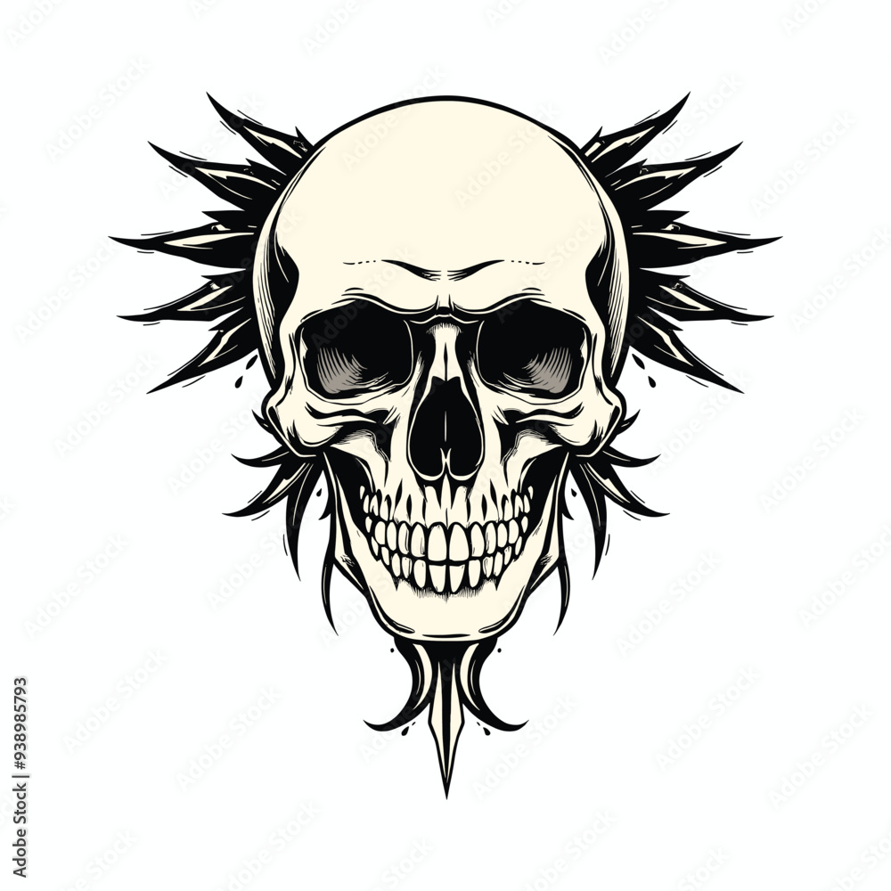 Edgy Skull Design with Spikes Edgy Skull Design with Spikes