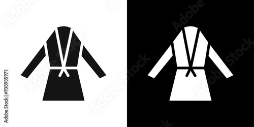 bathrobe icon; Flat fill set collection