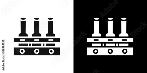 beer bottles in basket icon Flat fill set collection