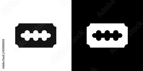 Blade razor icon Flat fill set collection