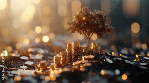 Obraz na płótnie Financial growth chart. Generative AI