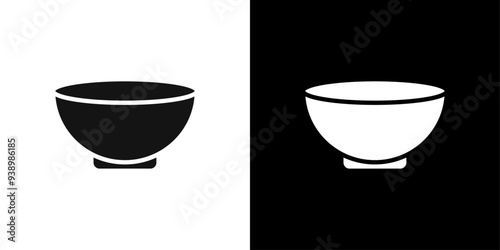 Bowl icon Flat fill set collection