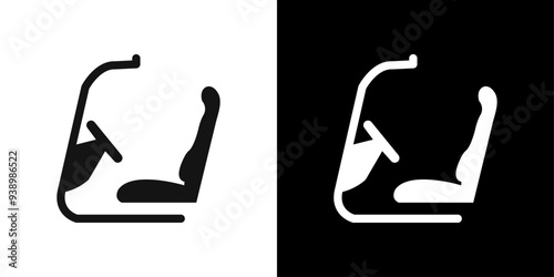 car driver seat icon Flat fill set collection