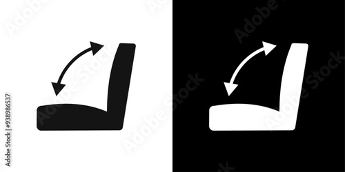Car seat adjustment icon Flat fill set collection