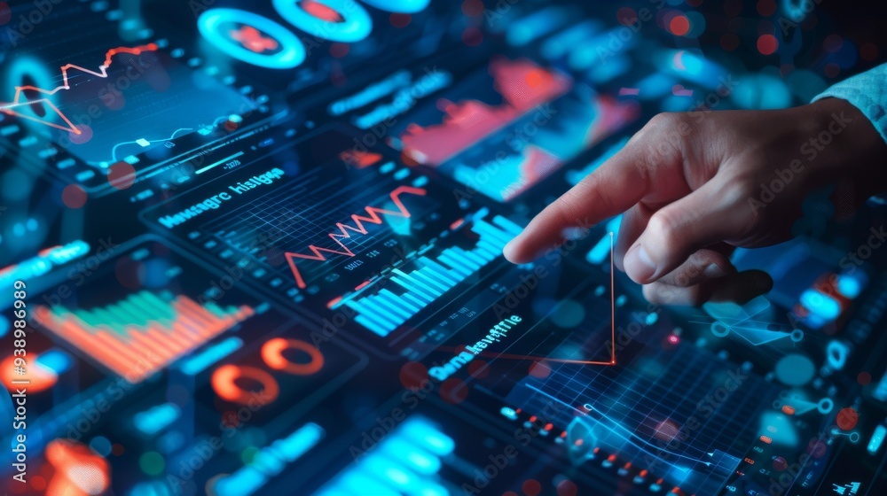 Business finance data analytics graph.Financial management technology.Advisor using KPI Dashboard on virtual screen. Business finance data analytics graph.Financial management technology.Advisor using KPI Dashboard on virtual screen.