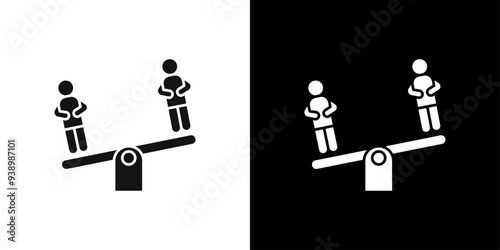Compare icon Flat fill set collection