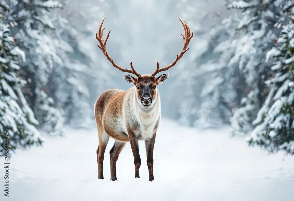 deer in winter forest