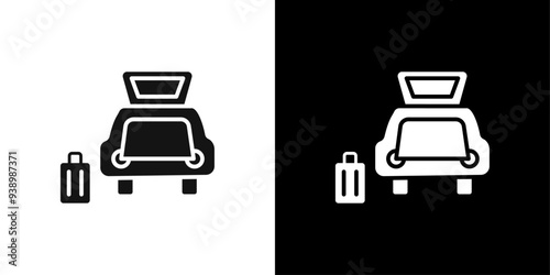 Curbside pickup icon Flat fill set collection