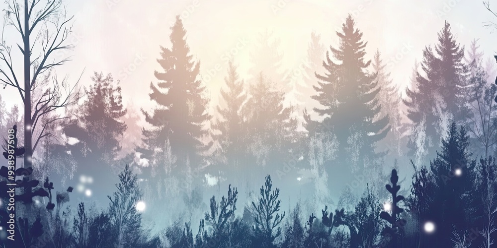Misty Forest Landscape at Dawn Misty Forest Landscape at Dawn