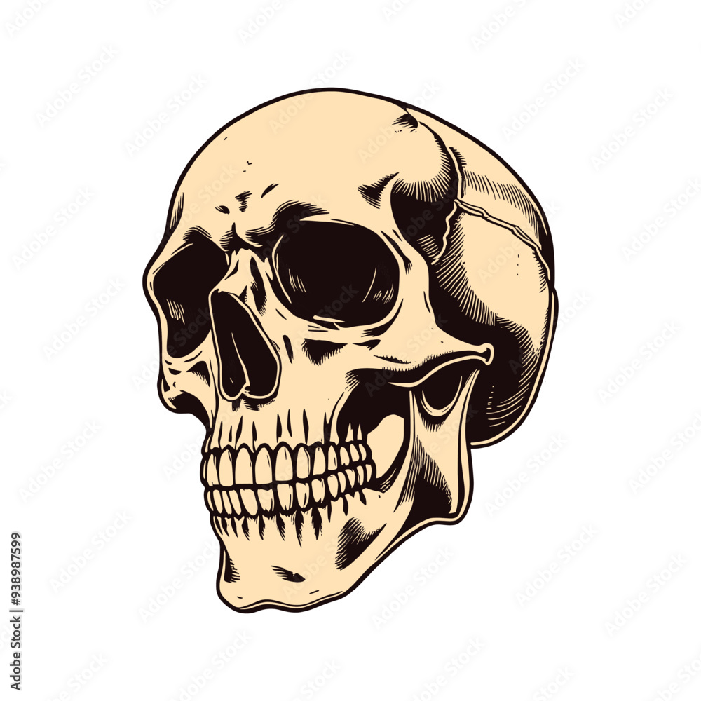 Fototapeta premium Side Profile of a Human Skull
