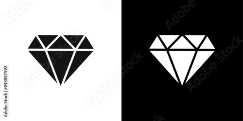 diamond icon Flat fill set collection