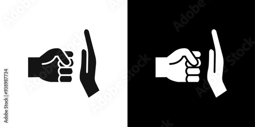 Domestic violence icon Flat fill set collection