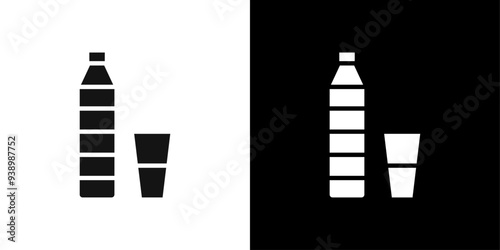 drink icon Flat fill set collection