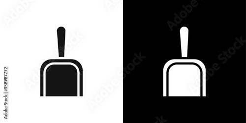 Dustpan icon Flat fill set collection
