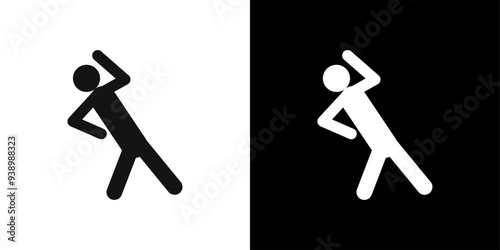 Fitness exercise icon Flat fill set collection