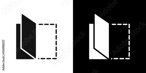 Folded Paper icon Flat fill set collection