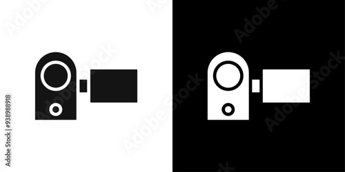 Handy Cam Icon Flat fill set collection