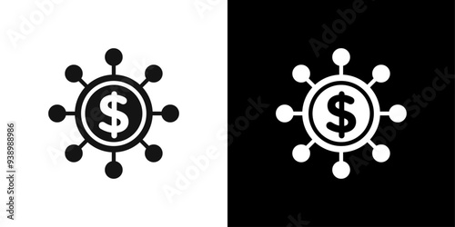 hedge fund icon Flat fill set collection