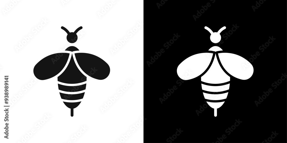 Honey bee icon Flat fill set collection Honey bee icon Flat fill set collection
