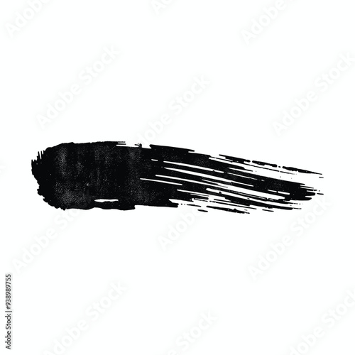 Textured Black Brush Stroke with Dynamic Lines