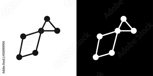 Lyra Constellation icon Flat fill set collection