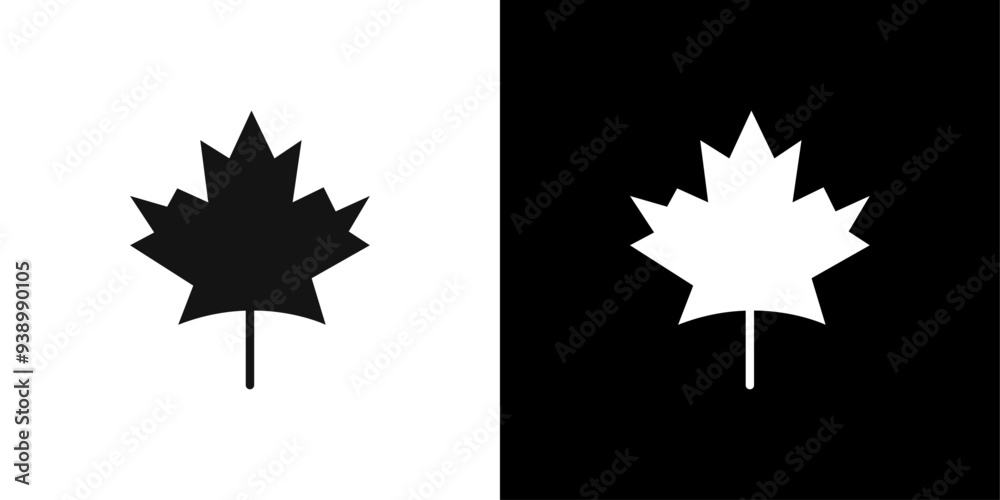 Maple leaf icon Flat fill set collection Maple leaf icon Flat fill set collection