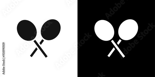 Maracas icon Flat fill set collection