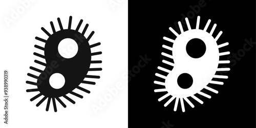 Microbe icon Flat fill set collection