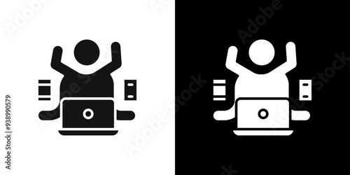 Multitasking icon Flat fill set collection