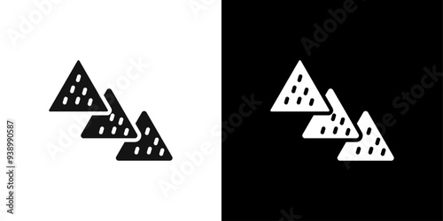 Nachos icon Flat fill set collection