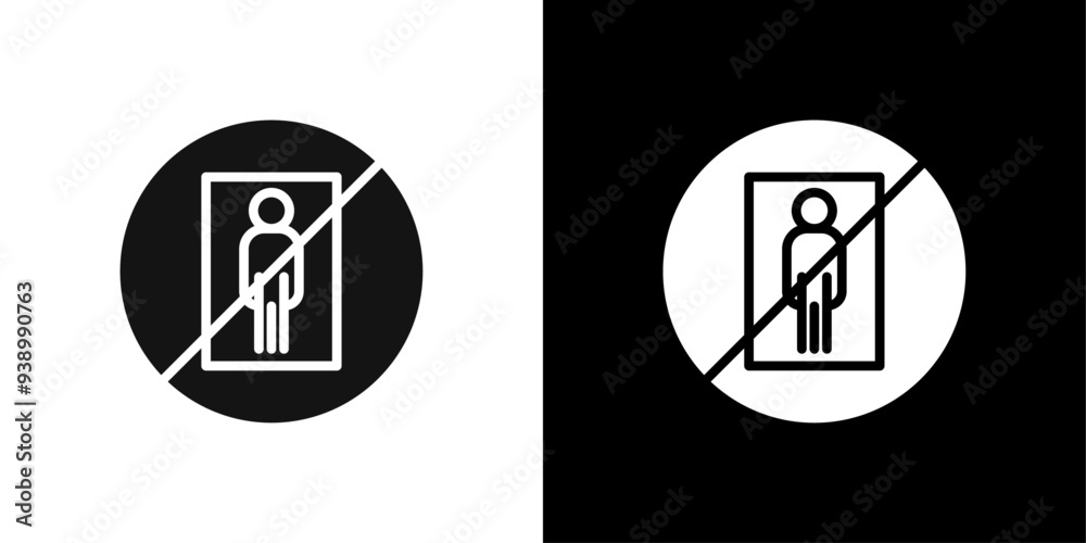No Elevator Sign icon Flat fill set collection No Elevator Sign icon Flat fill set collection