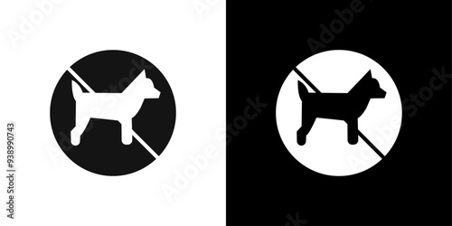 No dogs allowed icon Flat fill set collection