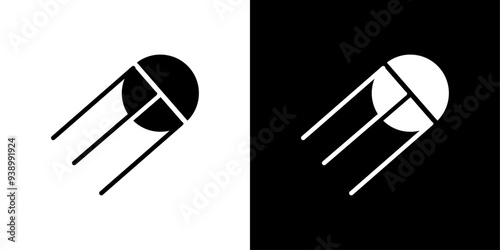 Satellite apparatus icon Flat fill set collection