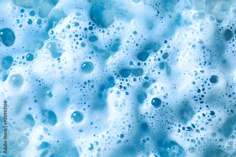 Abstrakte bunte und blaue Schaumblasen auf Wasseroberfläche Abstrakte bunte und blaue Schaumblasen auf Wasseroberfläche