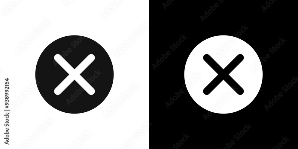 Simple cross line icon Flat fill set collection Simple cross line icon Flat fill set collection