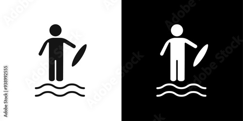 surfing icon Flat fill set collection