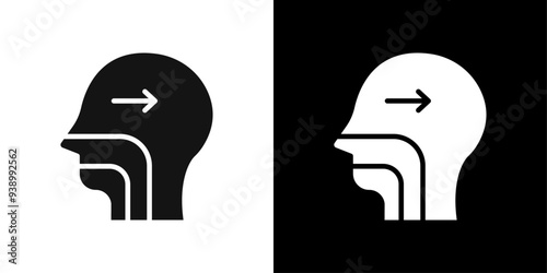 Swallowing reflex icon Flat fill set collection