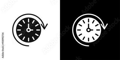 Time passing icon Flat fill set collection