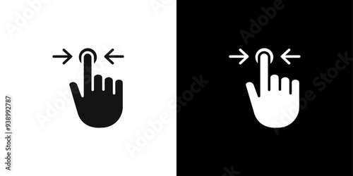 Three fingers horizontal scroll icon Flat fill set collection