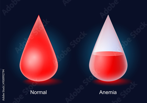 Red Drop shapes with blood level