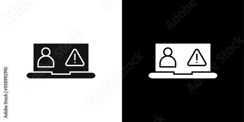 Unauthorized Access icon Flat fill set collection