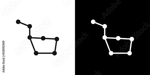 Ursa major icon Flat fill set collection