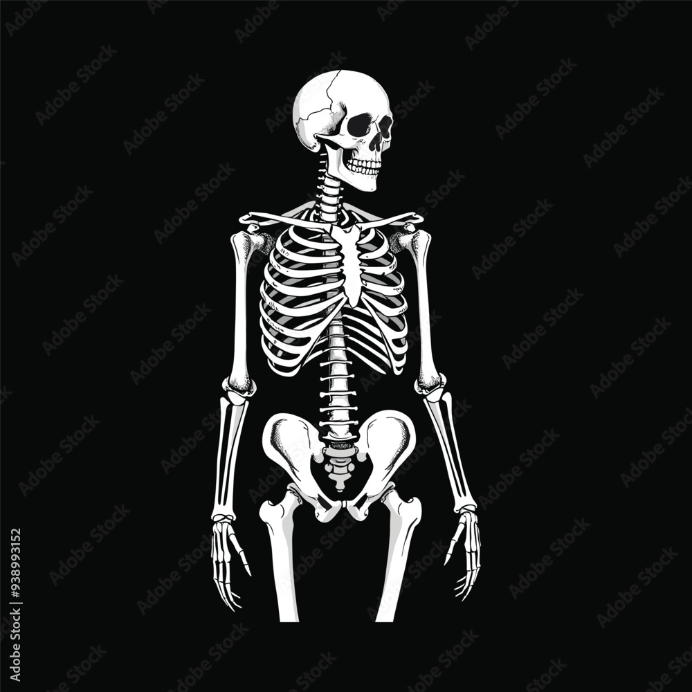 Side View Skeleton Illustration Side View Skeleton Illustration