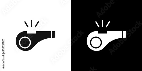 Whistle icon Flat fill set collection