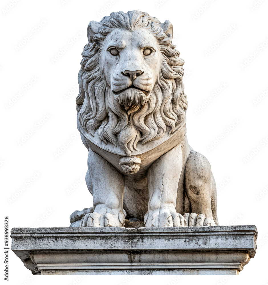 PNG Sunlit stone lion sculpture on pedestal PNG Sunlit stone lion sculpture on pedestal
