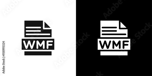 WMF File Document Icon Flat fill set collection