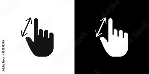 Zoom Gesture icon Flat fill set collection