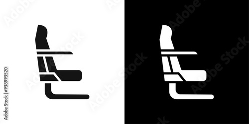 Airplane seat icon Flat fill set collection